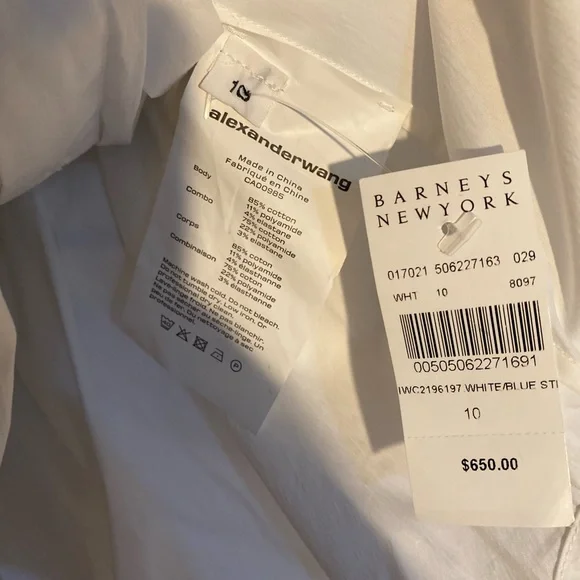 NWT ALEXANDER WANG Ruched Front Zipper Cami Dress 10 $650
